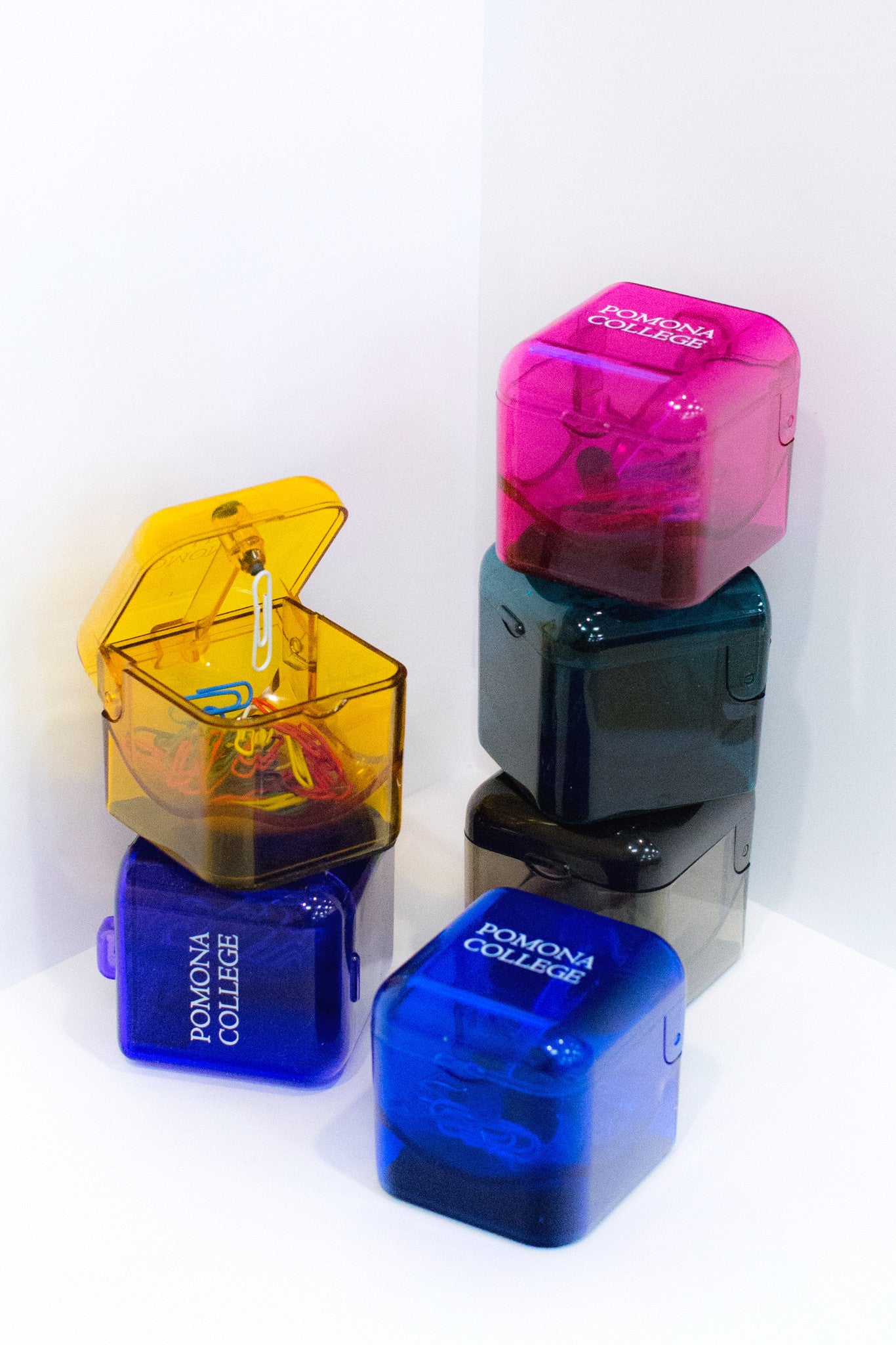 Rainbow Magnetic Paper Clip Dispenser With 100pcs Paper Clips For